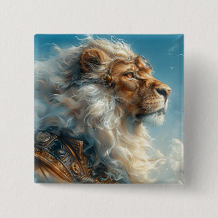 Chapa Cuadrada León de Steampunk