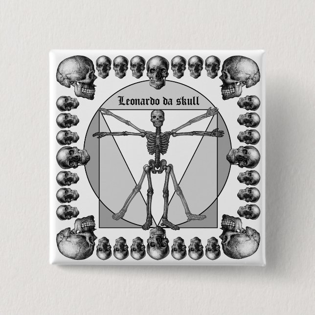 Chapa Cuadrada Leonardo da skull 3 (Anverso)