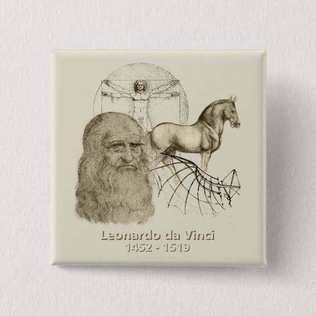 Chapa Cuadrada Leonardo da Vinci (Anverso)