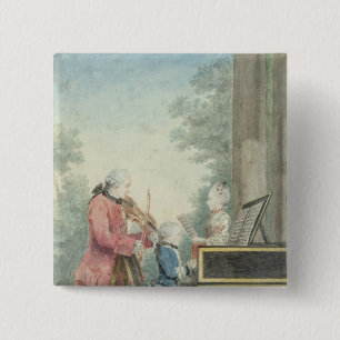 Chapa Cuadrada Leopold Mozart y sus niños Wolfgang