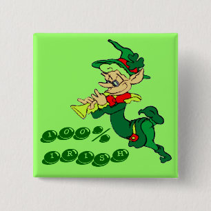 Chapa Cuadrada Leprechaun 100% IRISH