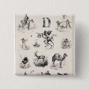 Chapa Cuadrada Letra D de una cartilla del alfabeto, 1832