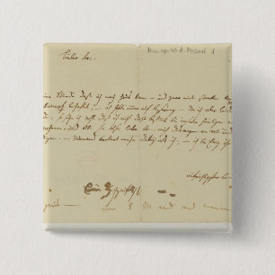 Chapa Cuadrada Letra de Mozart a un freemason, enero de 1786