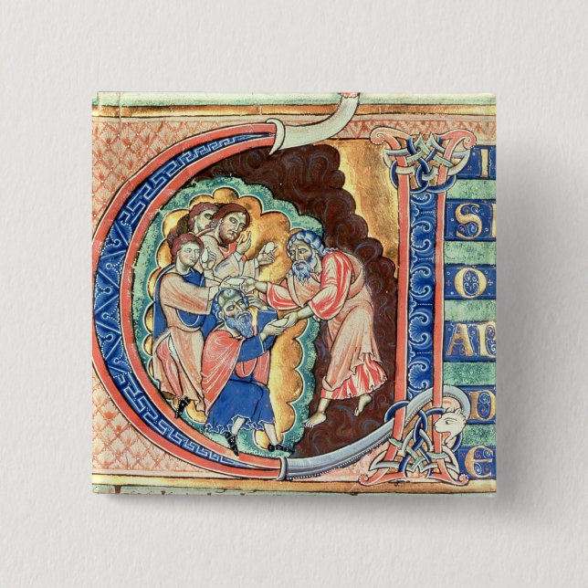 Chapa Cuadrada Letra inicial "V" Visio Abdie (Anverso)