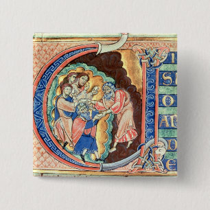 Chapa Cuadrada Letra inicial "V" Visio Abdie