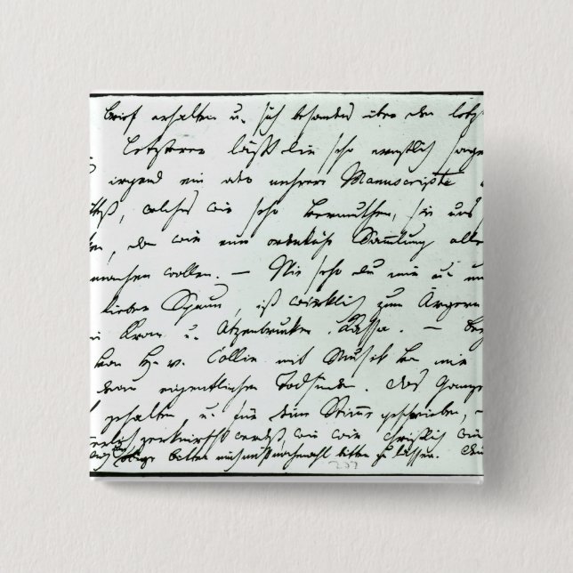 Chapa Cuadrada Letra manuscrita de Franz Schubert (Anverso)