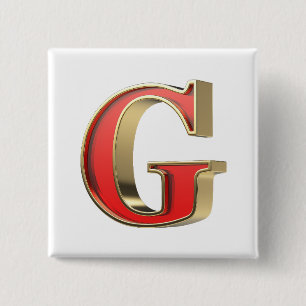Chapa Cuadrada Letra roja de vidrio G