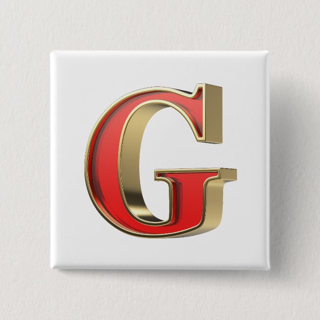 Chapa Cuadrada Letra roja de vidrio G (Anverso)