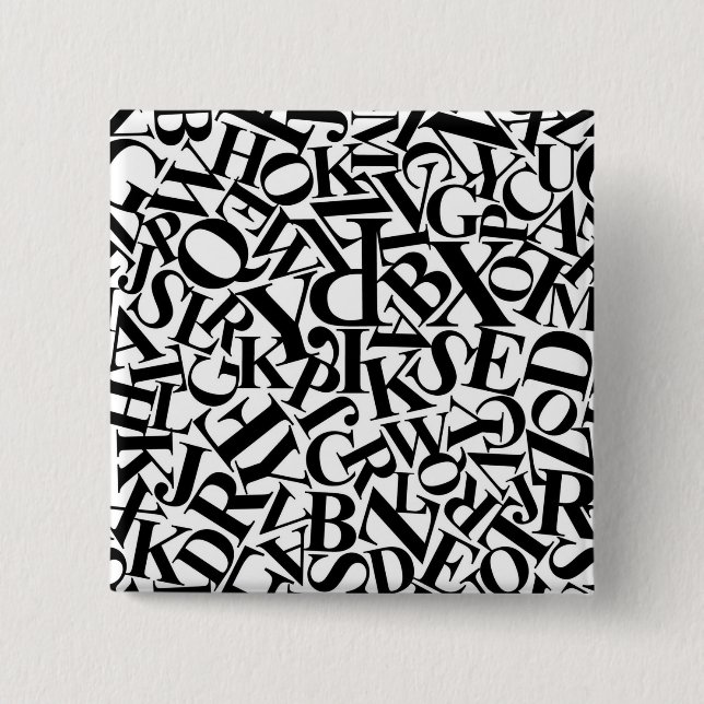 Chapa Cuadrada Letras de alfabeto (Anverso)