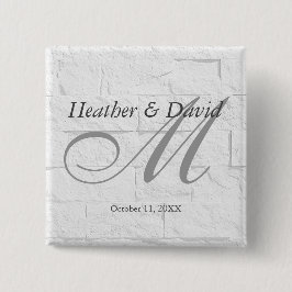 Chapa Cuadrada Letras de Caligrafía Monograma Boda Pared de Ladri