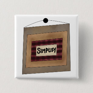 Chapa Cuadrada Letrero de Arte de Palabra Minimalista Rústica Sim