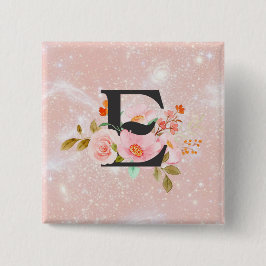 Chapa Cuadrada Letter E Button