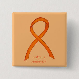 Chapa Cuadrada Leucemia Naranja Conciencia Cinta Personalizado Pi