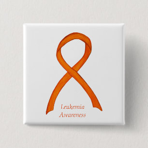 Chapa Cuadrada Leucemia Naranja Conciencia Cinta Personalizado Pi