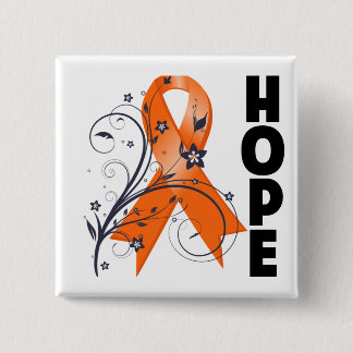 Chapa Cuadrada Leukemia Floral Hope Ribbon 2