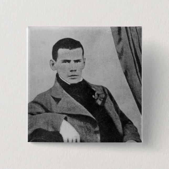 Chapa Cuadrada Lev Nikolaevich Tolstoy como estudiante (Anverso)