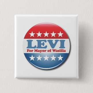Chapa Cuadrada Levi para alcalde Button