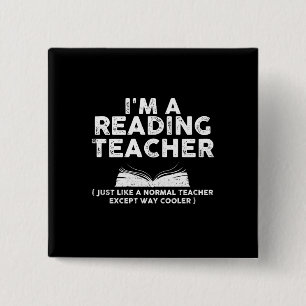 Chapa Cuadrada Leyendo profesor - Soy un profesor de lectura