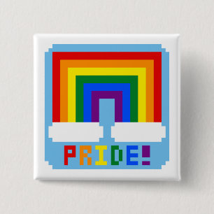 Chapa Cuadrada LGBT+ Orgullo del pixel