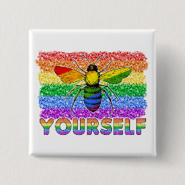 Chapa Cuadrada LGBT sé tú mismo