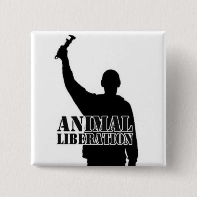 Chapa Cuadrada Liberación animal (Anverso)