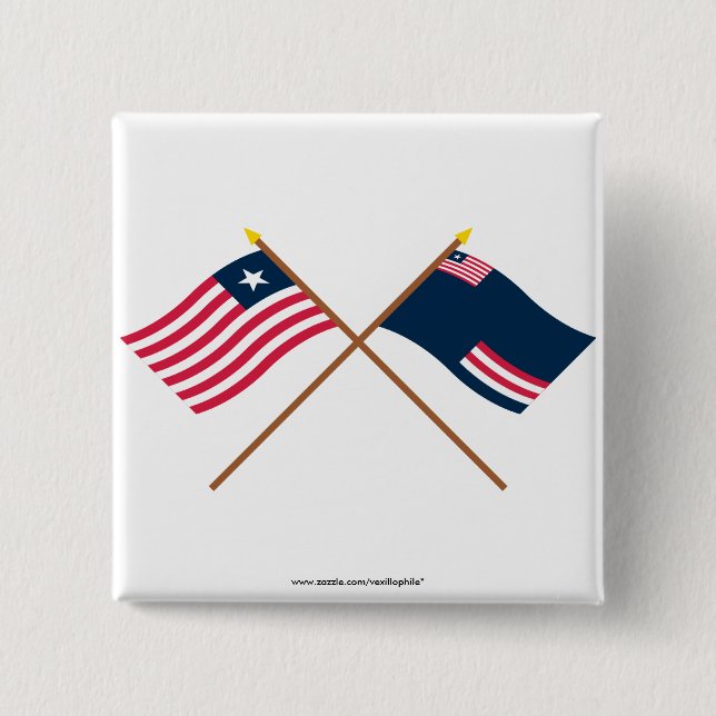 Chapa Cuadrada Liberia cruzado y banderas magníficas del condado (Anverso)