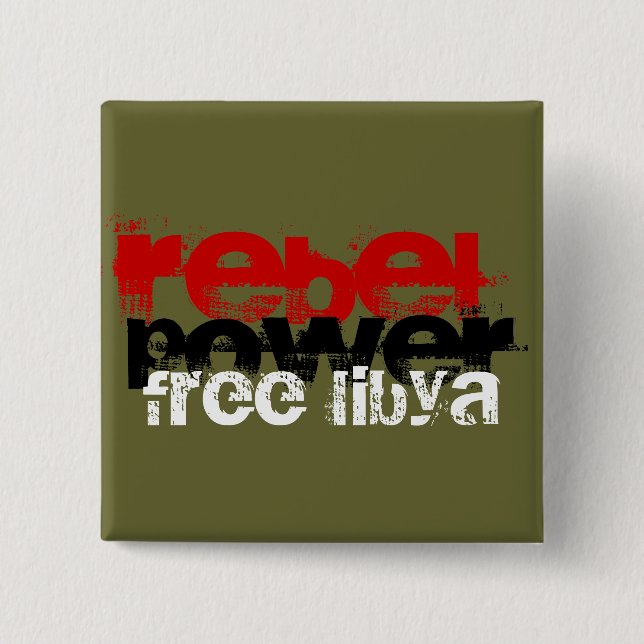 CHAPA CUADRADA LIBIA LIBRE DE ENERGÍA REBELDE (Anverso)