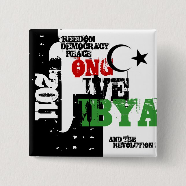 CHAPA CUADRADA LIBIA VIVA LARGA Y LA REVOLUCIÓN 2011 (Anverso)