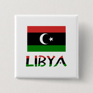 Chapa Cuadrada Libia y Bandera de Libia