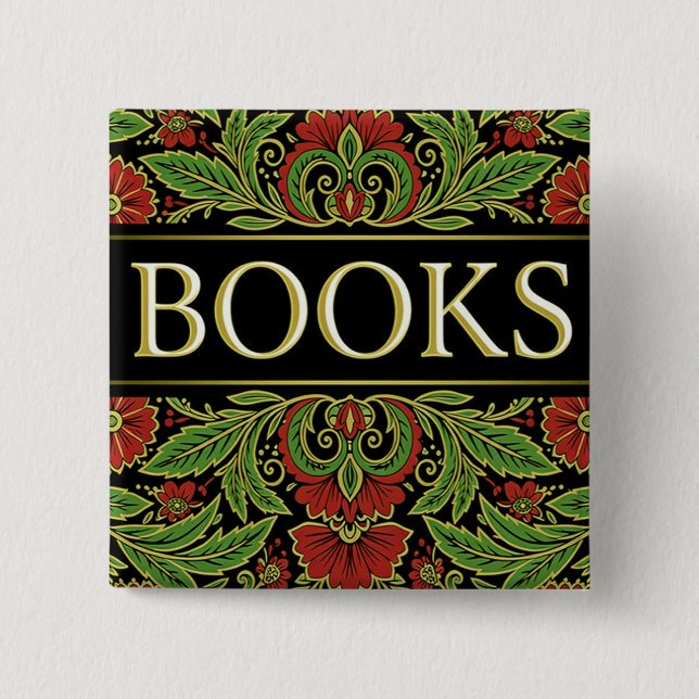 Chapa Cuadrada Libros Amantes De Los Libros Escritores Lectores B (Anverso)