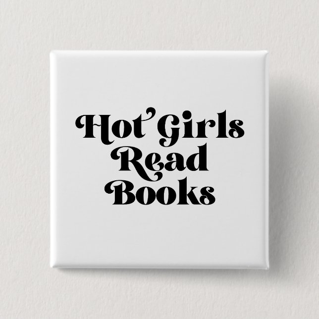 Chapa Cuadrada Libros de lectura de Chicas calientes (Anverso)
