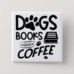 Chapa Cuadrada Libros de perros tipografía de café dice Bookworm