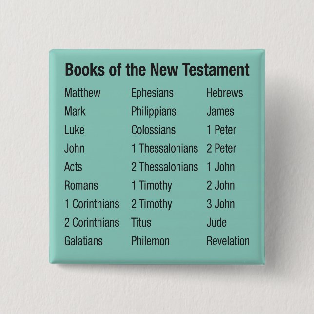 Chapa Cuadrada Libros del nuevo testamento (Anverso)