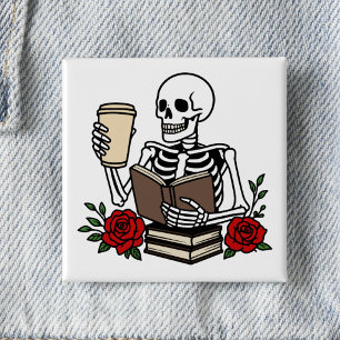 Chapa Cuadrada Libros divertidos para amantes de la lectura y esq