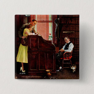 Chapa Cuadrada Licencia matrimonial de Norman Rockwell