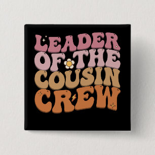 Chapa Cuadrada Líder Del Crew De Primos Retro Groovy