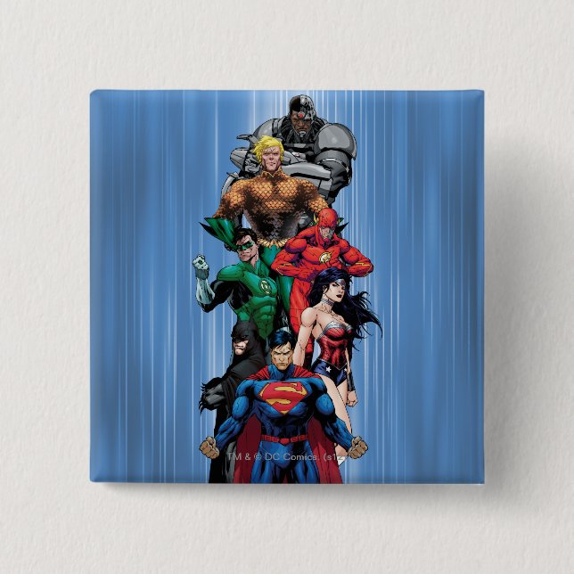 Chapa Cuadrada Liga de la Justicia - Grupo 3 (Anverso)