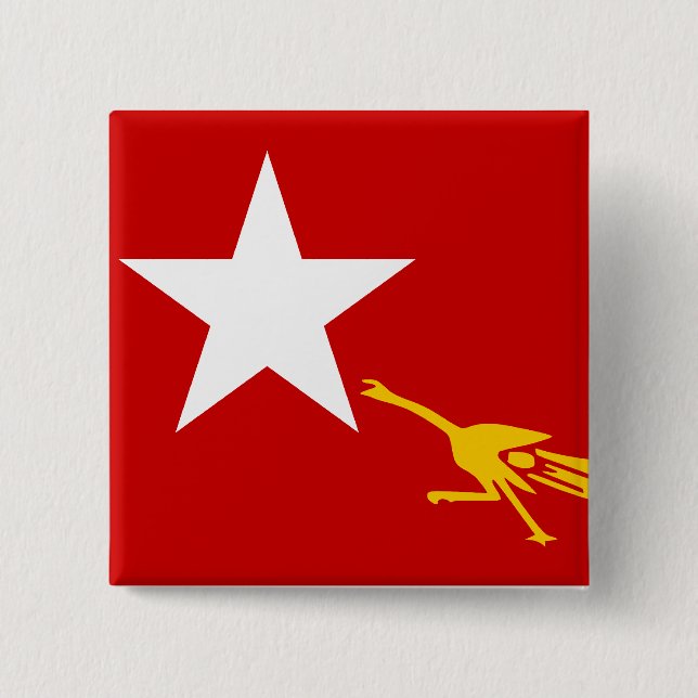 Chapa Cuadrada Liga nacional para la democracia, bandera de (Anverso)