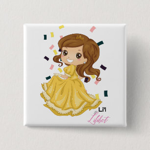 Chapa Cuadrada Lilibet Nombrado Golden Princess Chica Gifts