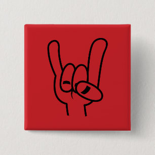 Chapa Cuadrada Línea negra de los cuernos del demonio Metalizado 