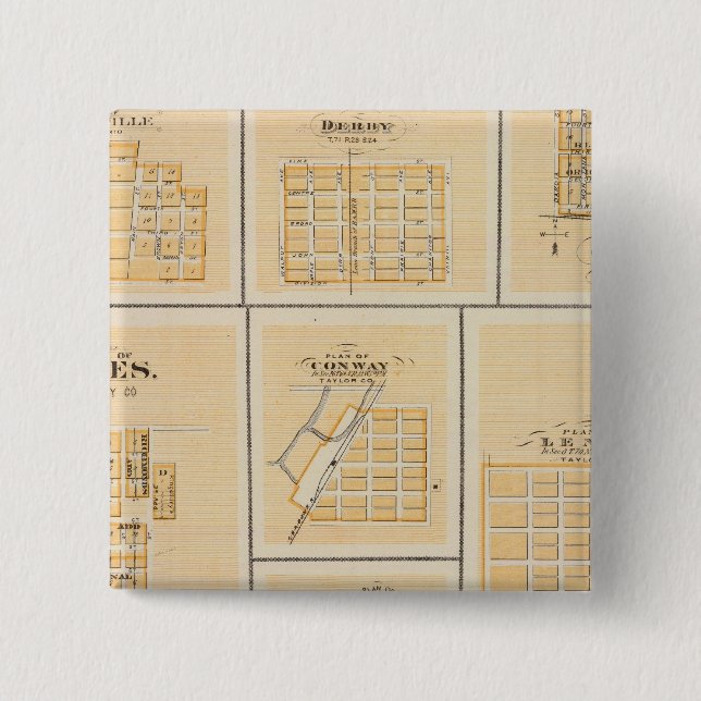 Chapa Cuadrada Lineville, Derby, Glidden, Ames, Conway (Anverso)