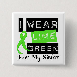 Chapa Cuadrada Linfoma Lime Green Ribbon Sister