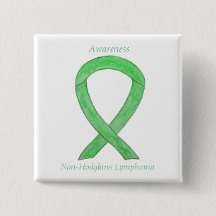 Chapa Cuadrada Linfoma no Hodgkins Lime Cinta Verde Pins