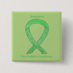 Chapa Cuadrada Linfoma no Hodgkins Lime Cinta Verde Pins