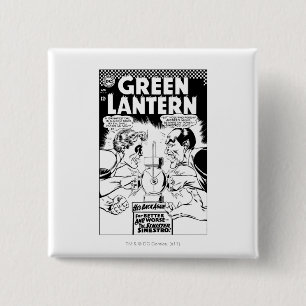 Chapa Cuadrada Linterna verde contra Sinestro, blanco y negro