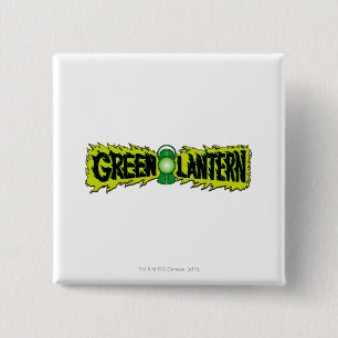 Chapa Cuadrada Linterna verde - linterna que brilla intensamente