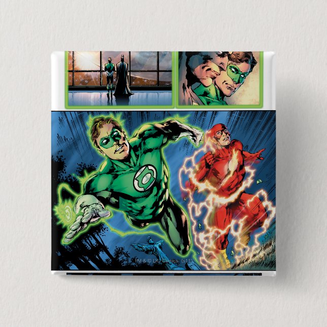 Chapa Cuadrada Linterna verde y el panel de destello (Anverso)