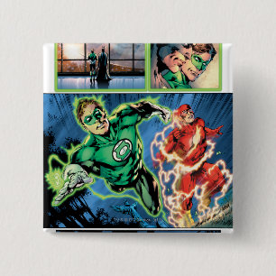 Chapa Cuadrada Linterna verde y el panel de destello