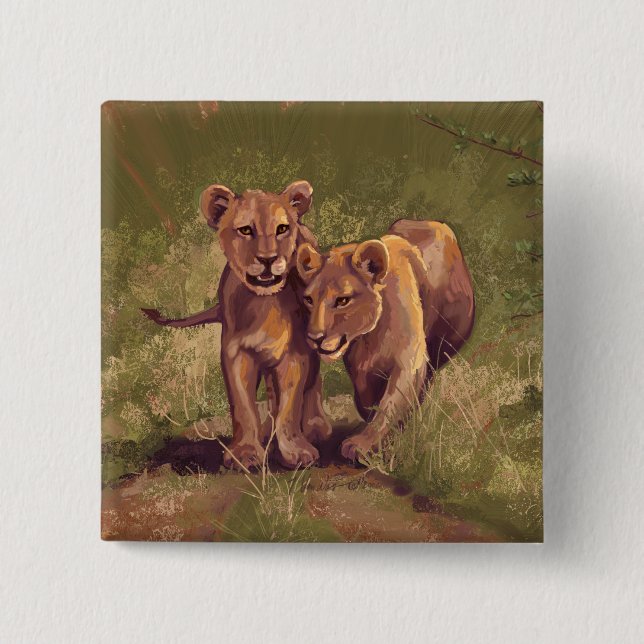 Chapa Cuadrada Lion Cubs (Anverso)
