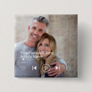 Chapa Cuadrada Lista de reproducción de fotos y música personaliz
